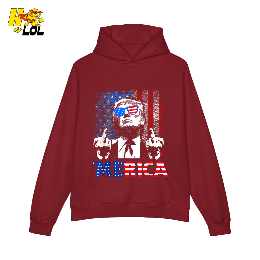Merica Shirt Funny Patriotic USA Flag Graphic Shirt - HQLOL
