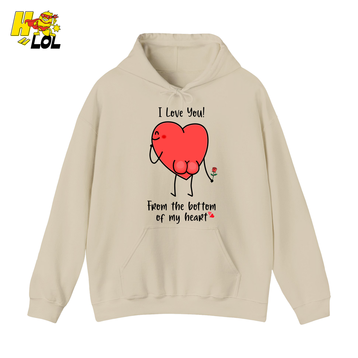 I Love You From The Bottom Of My Heart Hoodie Valentine Gift for Her - HQLOL