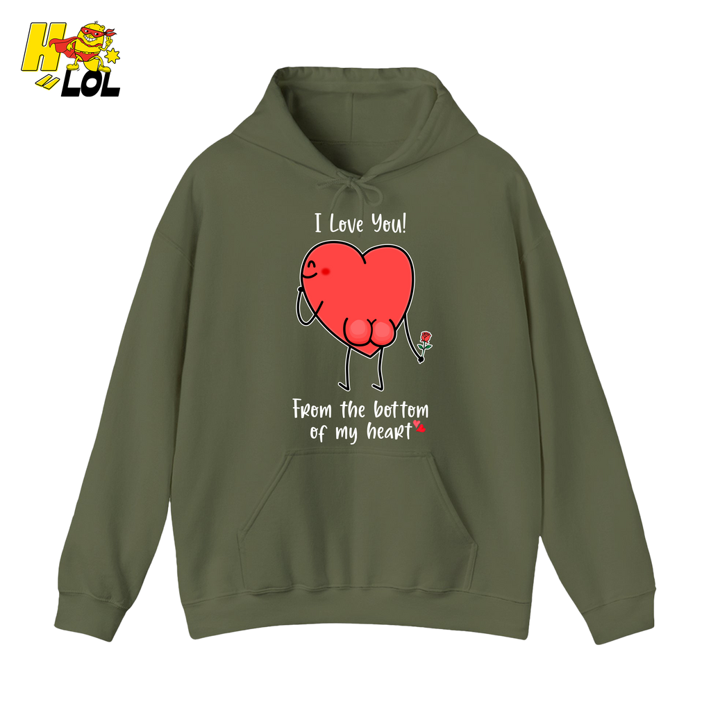 I Love You From The Bottom Of My Heart Hoodie Valentine Gift for Her - HQLOL