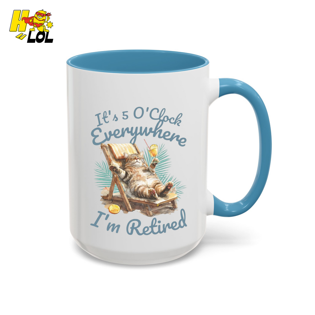 It's 5 O'clock Everywhere Retired Mug Gift For Cat Lovers - HQLOL