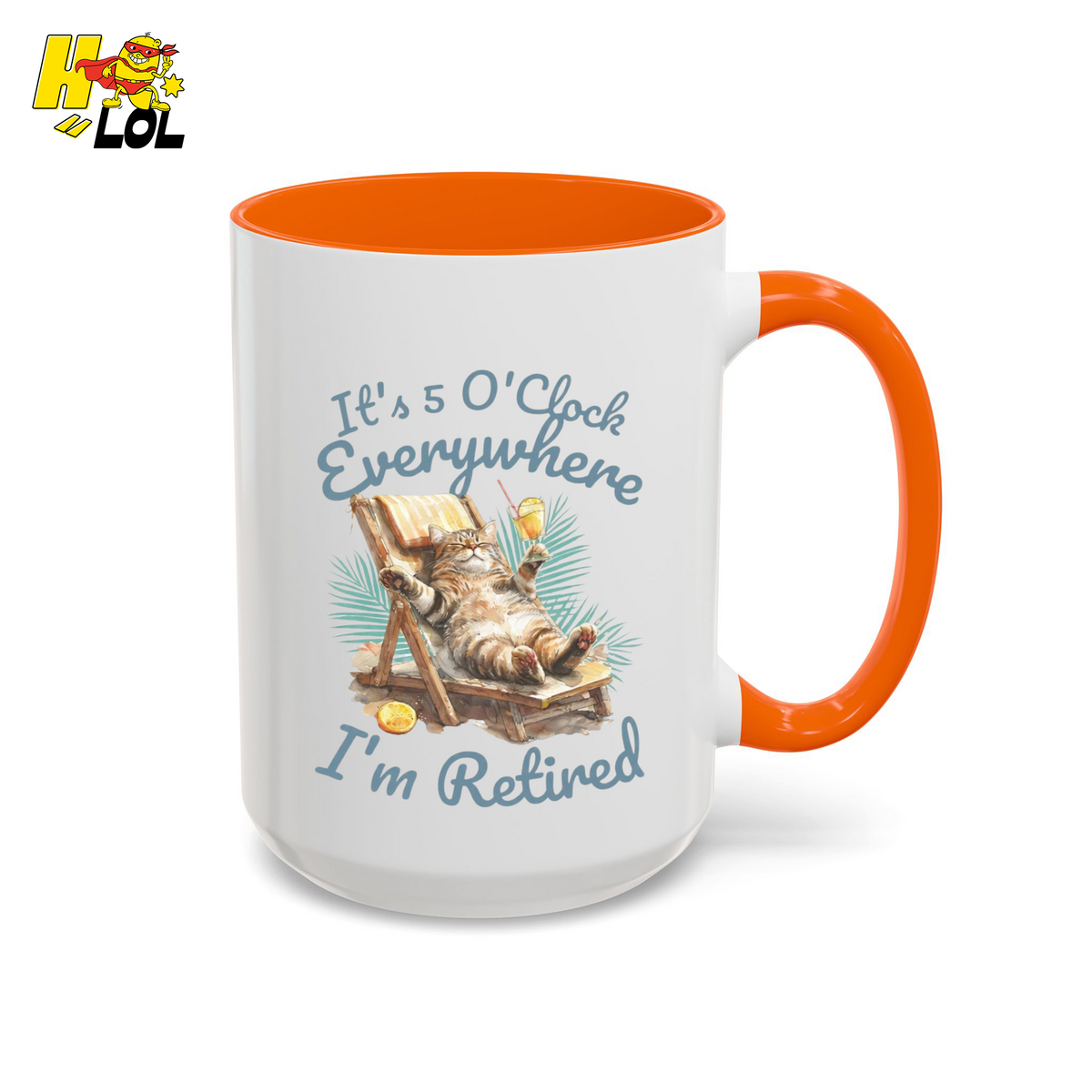 It's 5 O'clock Everywhere Retired Mug Gift For Cat Lovers - HQLOL
