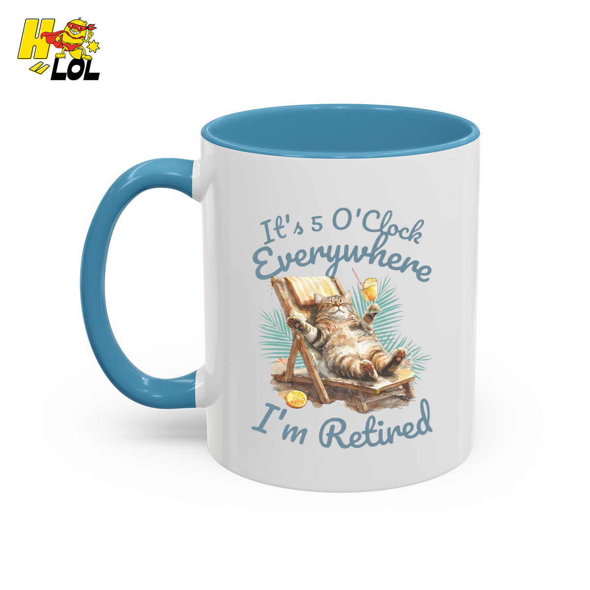 It's 5 O'clock Everywhere Retired Mug Gift For Cat Lovers - HQLOL