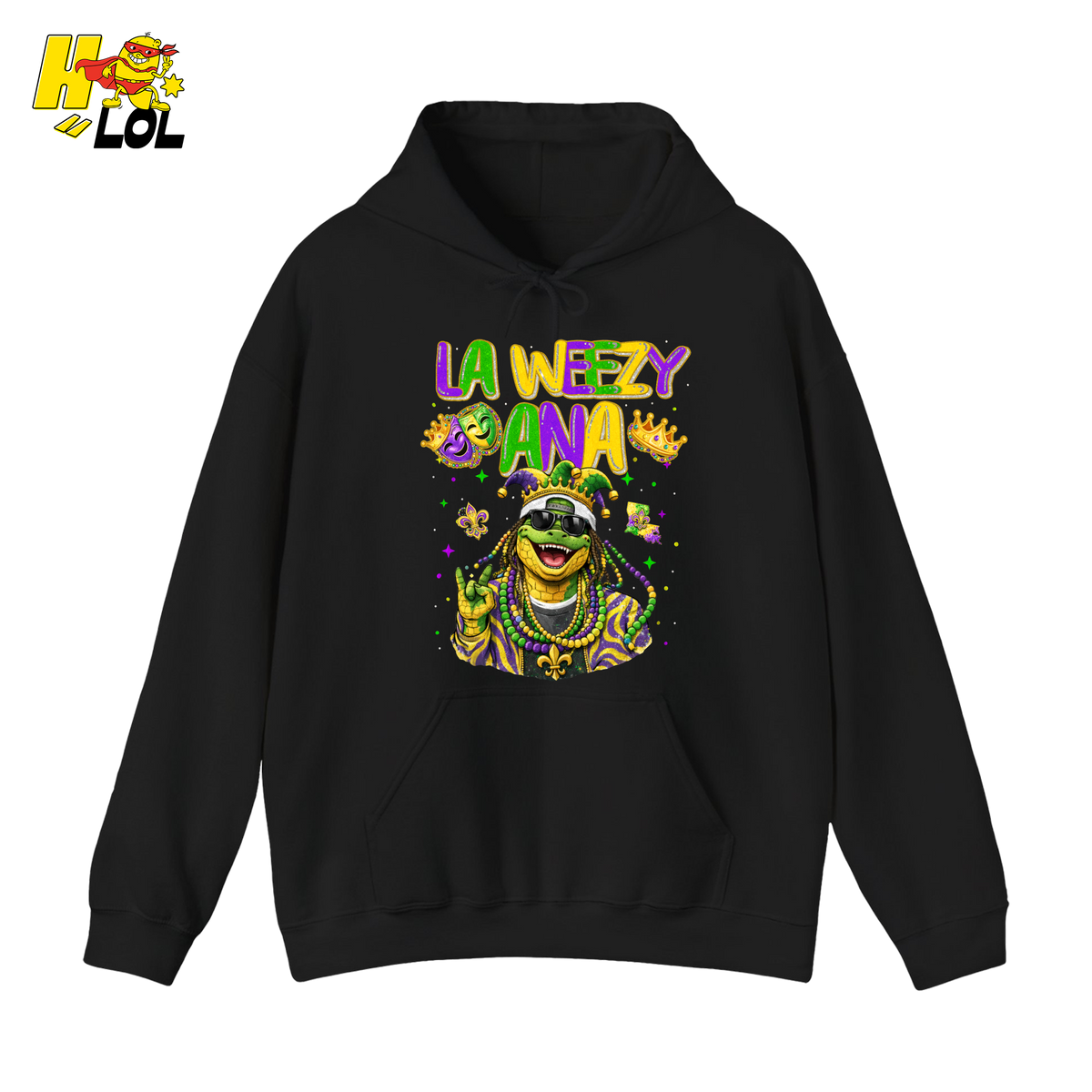 La Wezy Ana Mardi Gras Gator Hoodie Gift For Louisiana Fans - HQLOL