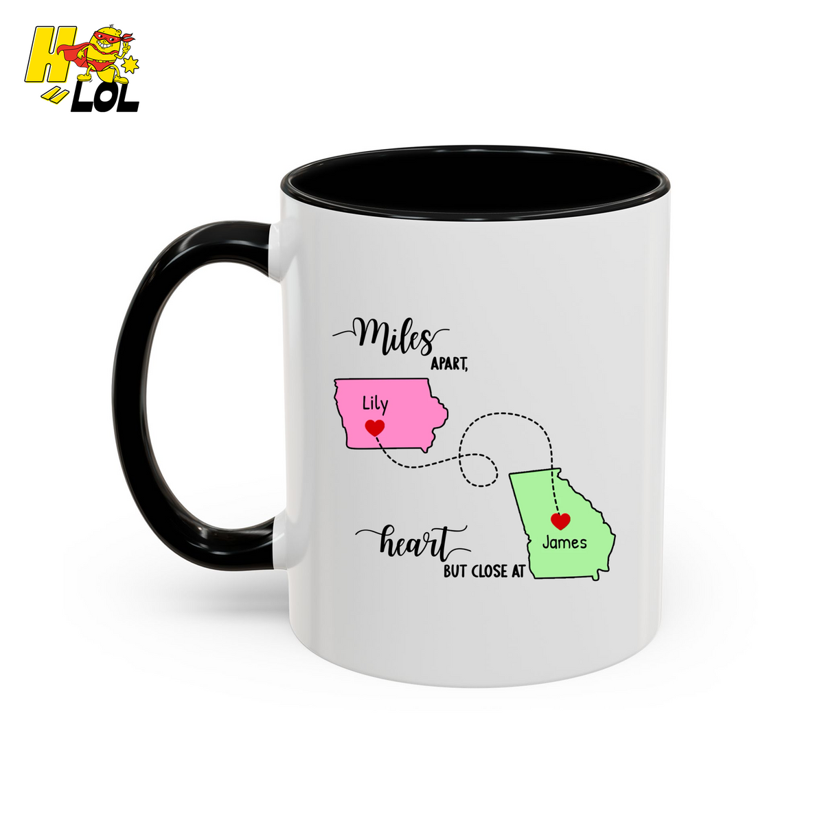 Long Distance State To State Mug Valentine Gift For Couple - HQLOL