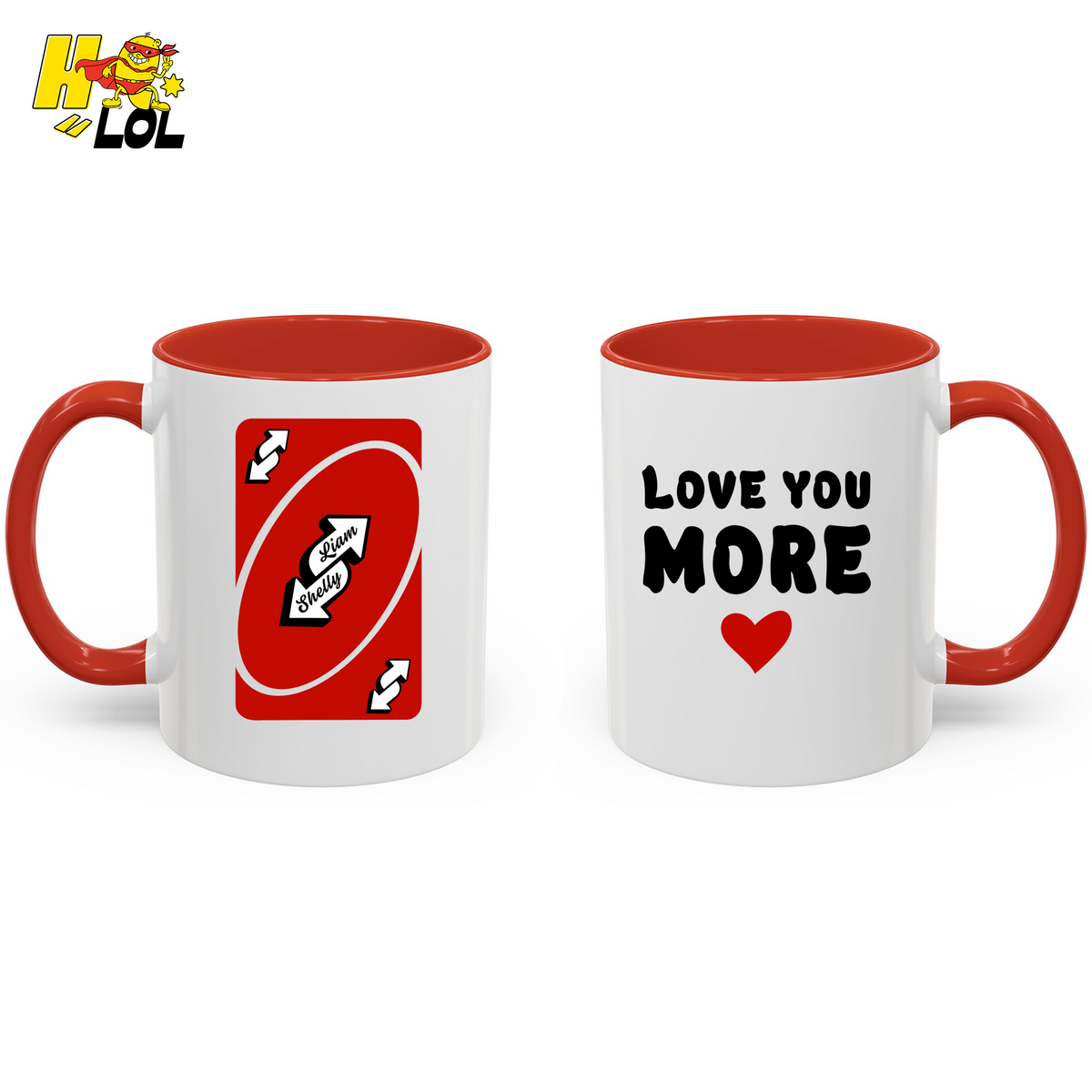 Love You More Reverse Uno Card Valentine Mug Gift for Girlfriend - HQLOL