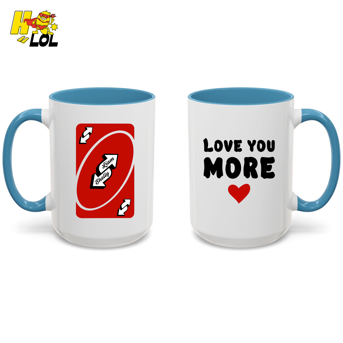 Love You More Reverse Uno Card Valentine Mug Gift for Girlfriend - HQLOL