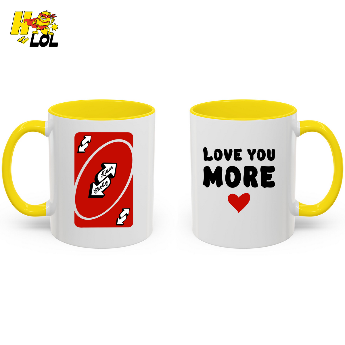 Love You More Reverse Uno Card Valentine Mug Gift for Girlfriend - HQLOL