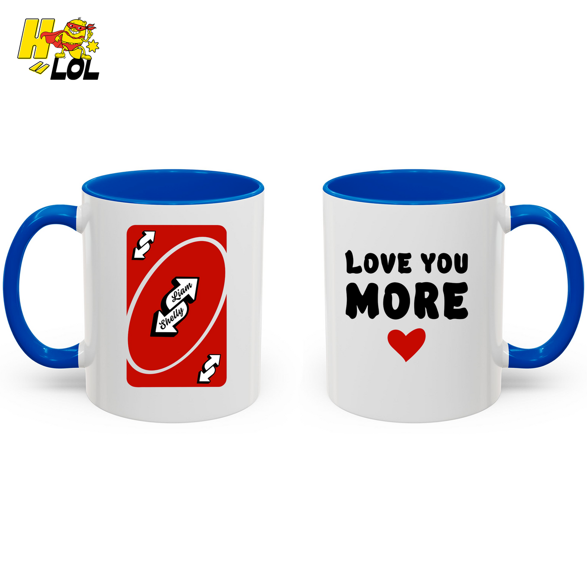Love You More Reverse Uno Card Valentine Mug Gift for Girlfriend - HQLOL