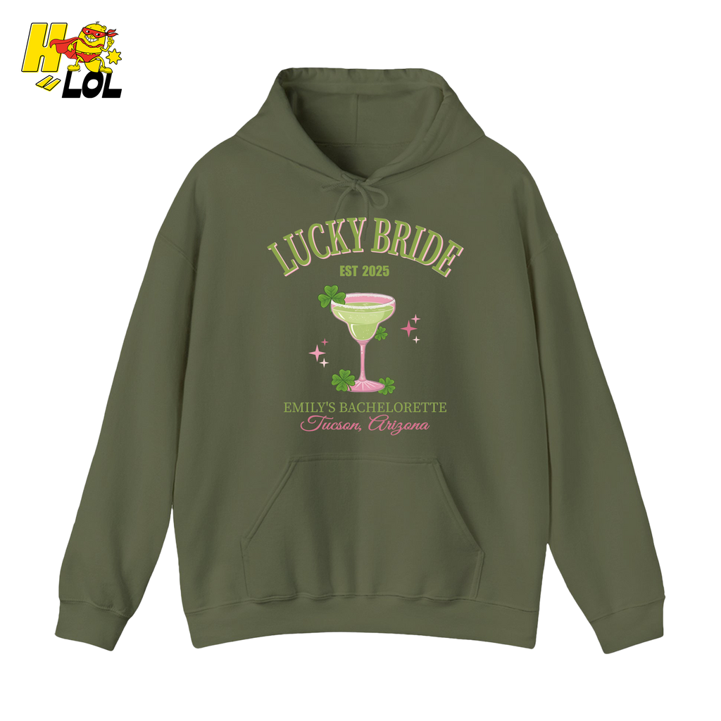 Lucky Bride Bachelorette Hoodie Personalized Gift for Bride To Be - HQLOL
