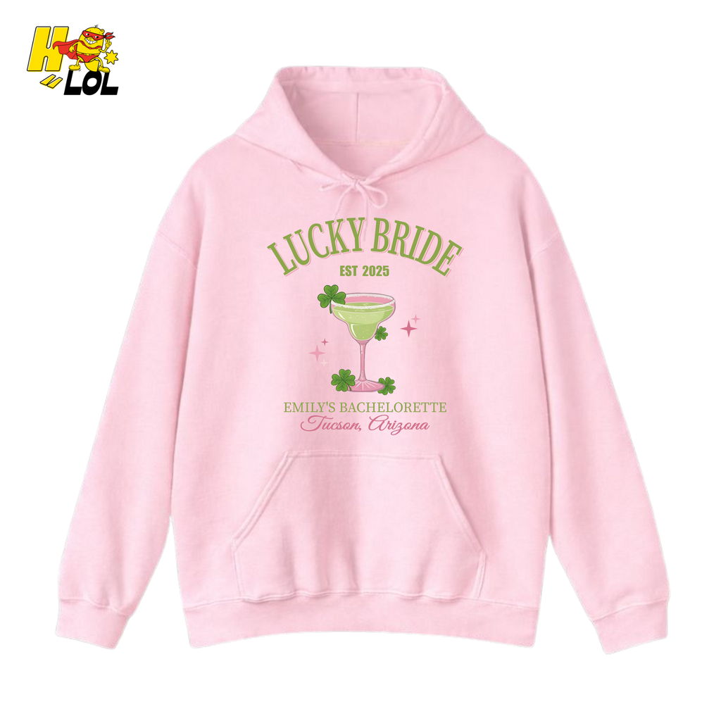Lucky Bride Bachelorette Hoodie Personalized Gift for Bride To Be - HQLOL