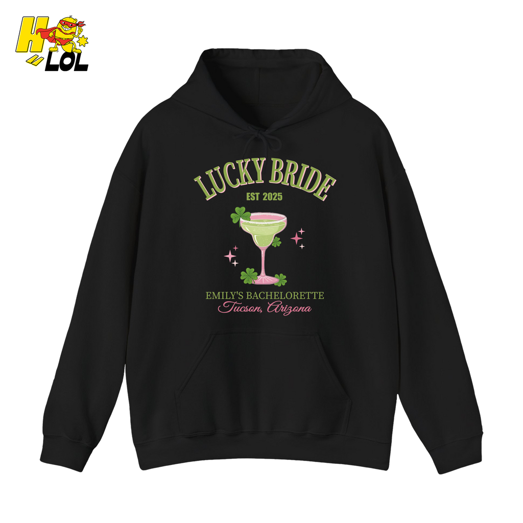 Lucky Bride Bachelorette Hoodie Personalized Gift for Bride To Be - HQLOL