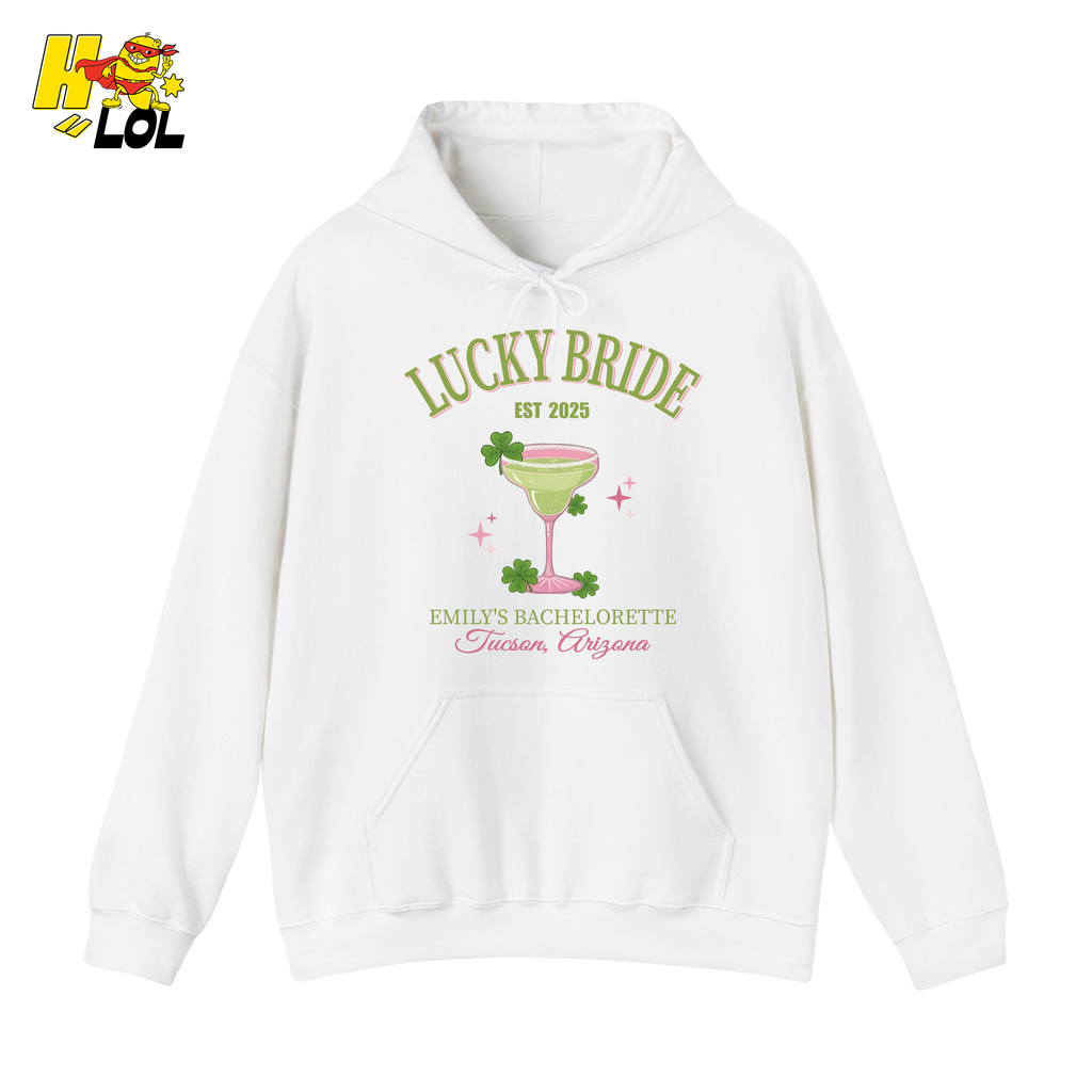 Lucky Bride Bachelorette Hoodie Personalized Gift for Bride To Be - HQLOL