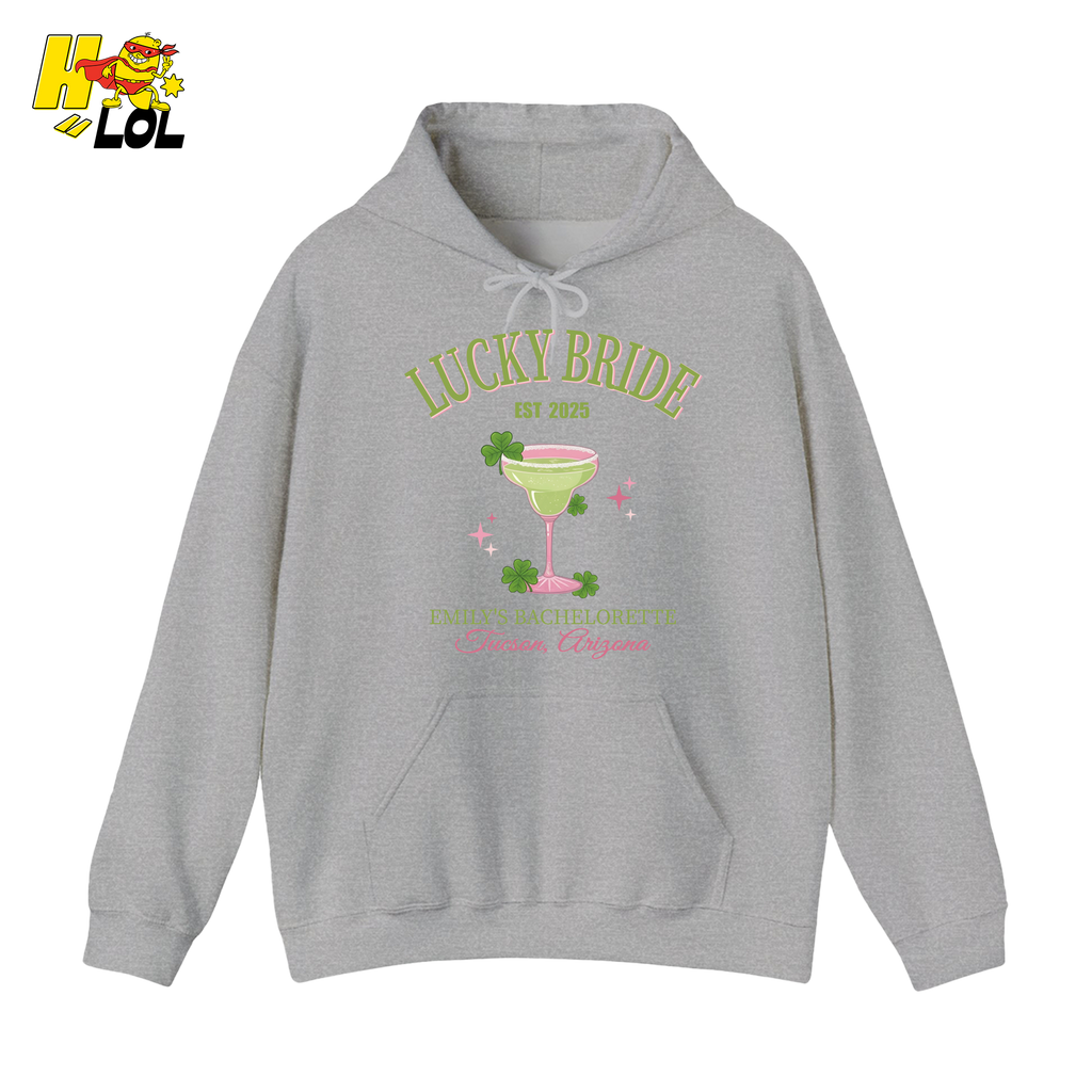 Lucky Bride Bachelorette Hoodie Personalized Gift for Bride To Be - HQLOL