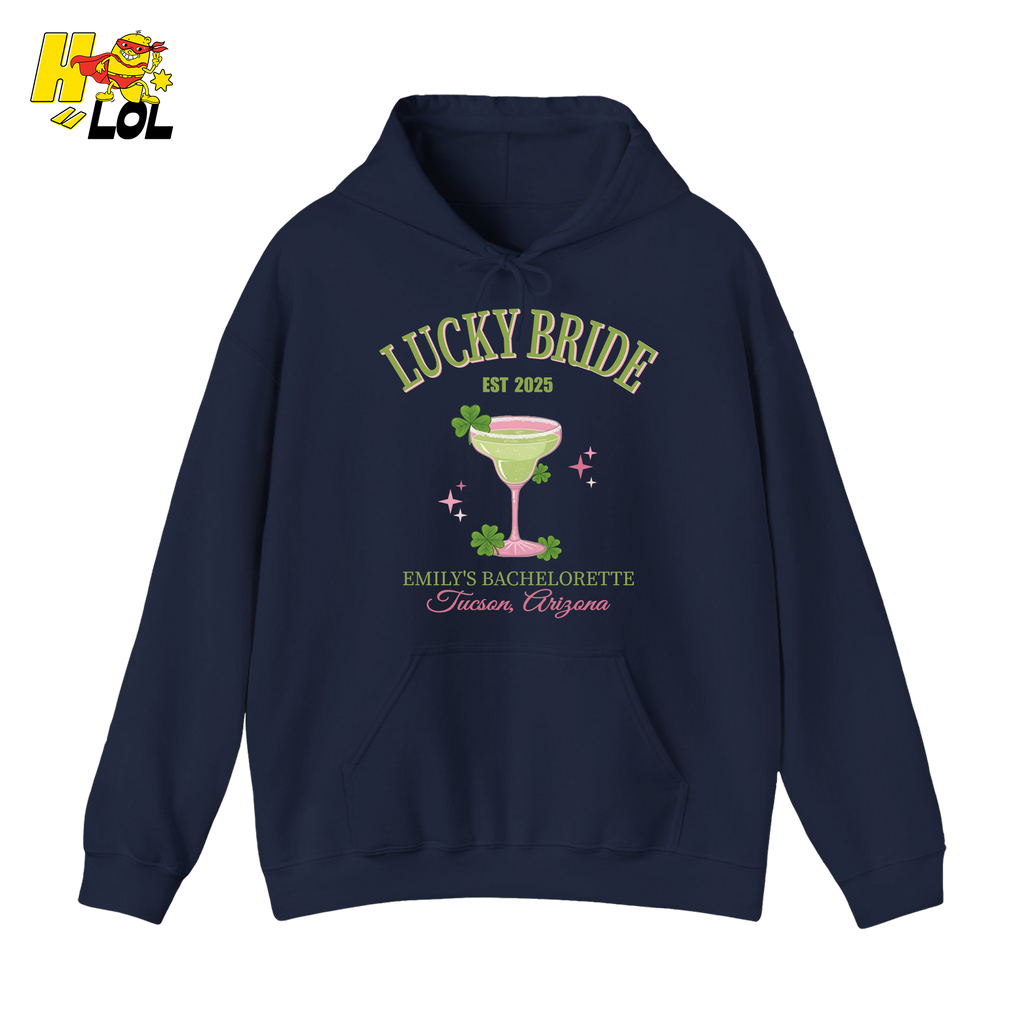 Lucky Bride Bachelorette Hoodie Personalized Gift for Bride To Be - HQLOL