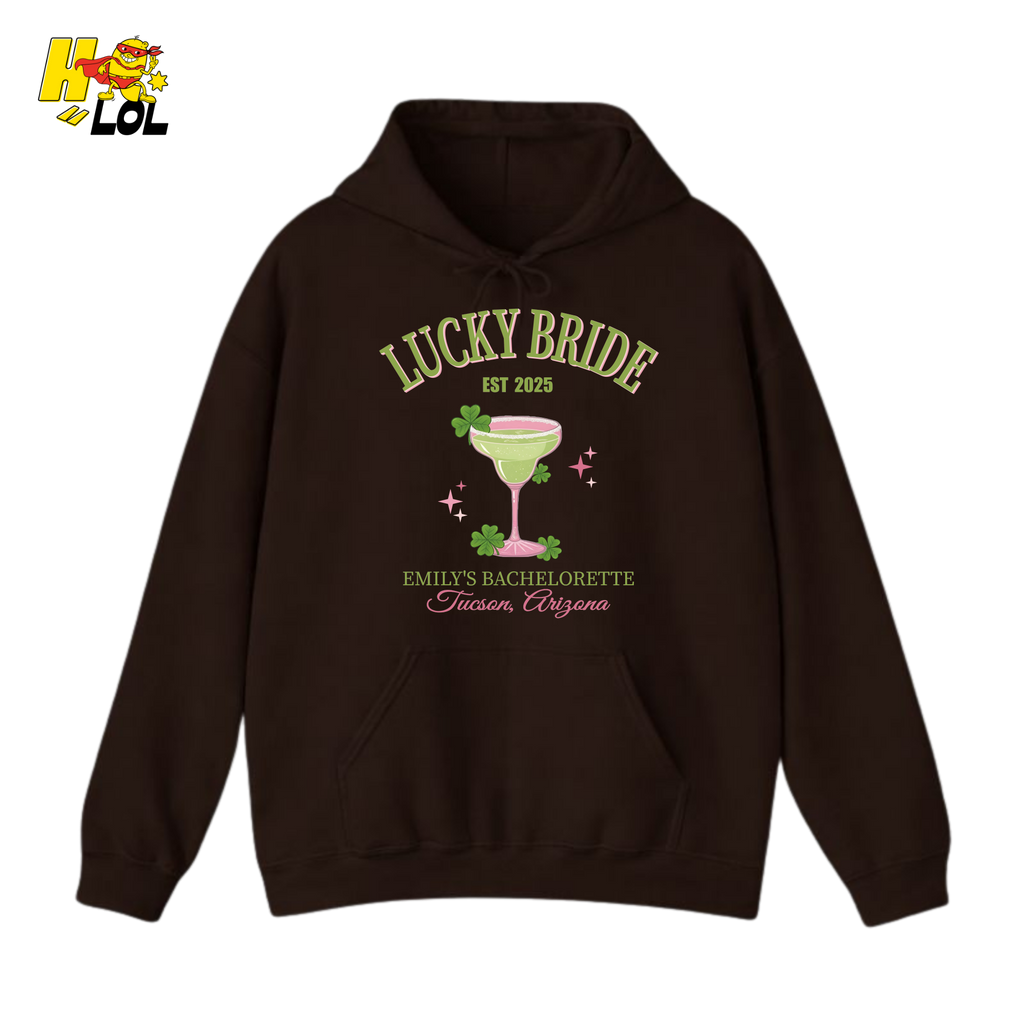 Lucky Bride Bachelorette Hoodie Personalized Gift for Bride To Be - HQLOL