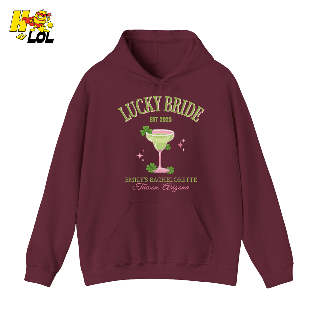 Lucky Bride Bachelorette Hoodie Personalized Gift for Bride To Be - HQLOL