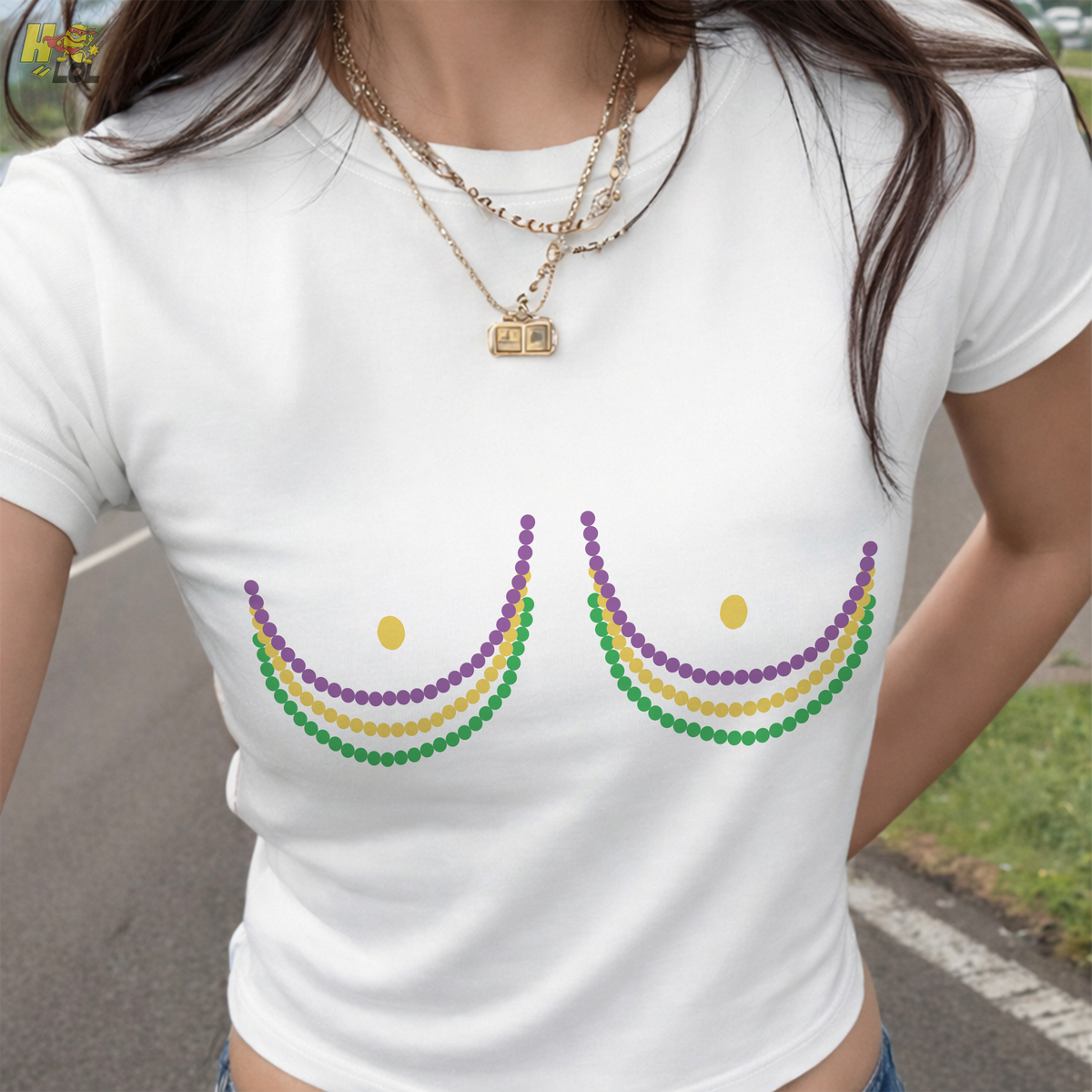 Mardi Gras Beads Funny BabyTee Gift for Women - HQLOL