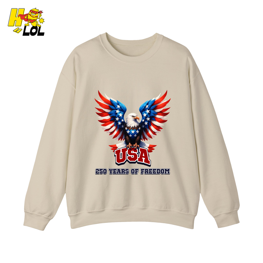 Patriotic Eagle USA 250 Years of Freedom Sweatshirt Gift For Americans - HQLOL