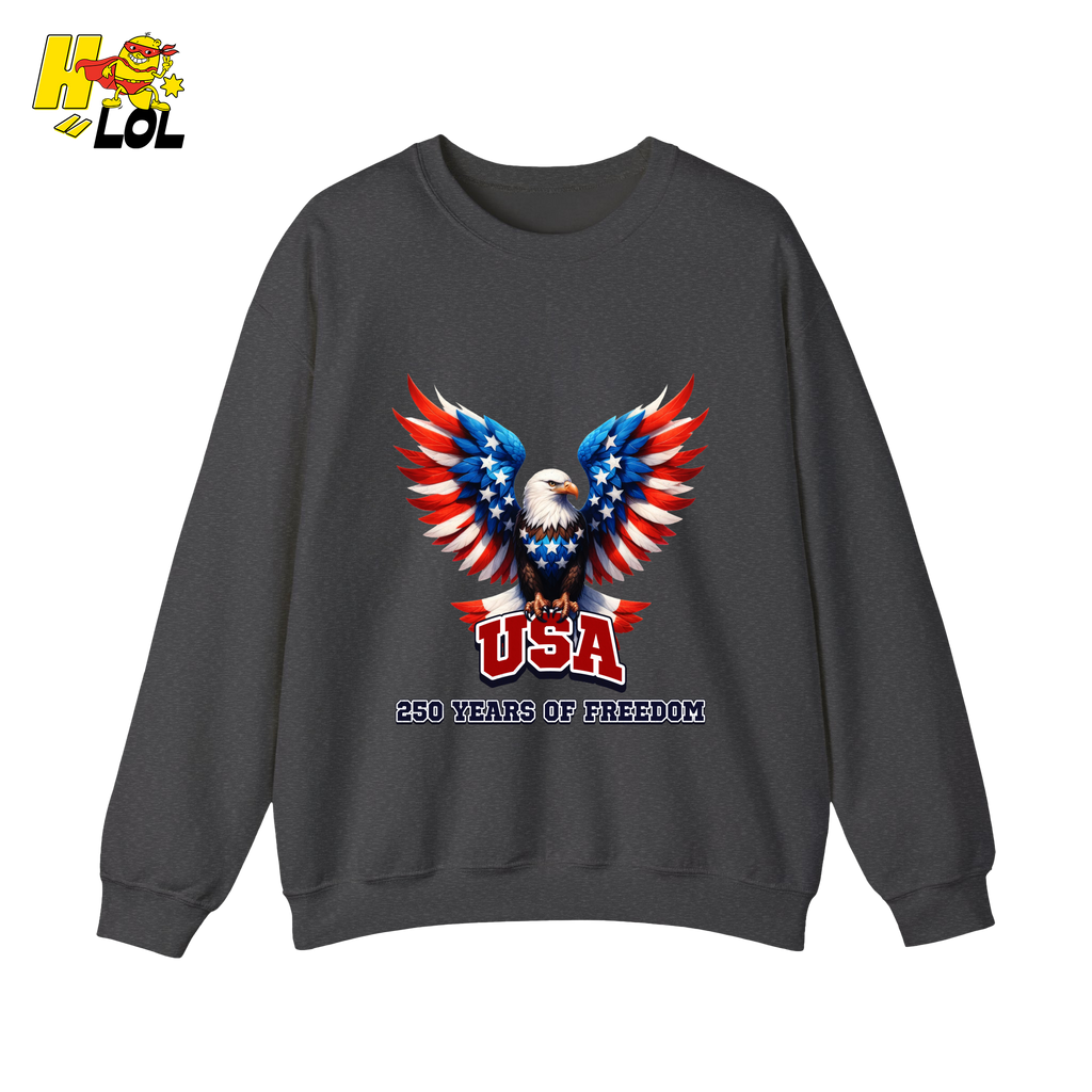 Patriotic Eagle USA 250 Years of Freedom Sweatshirt Gift For Americans - HQLOL