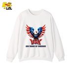 Patriotic Eagle USA 250 Years of Freedom Sweatshirt Gift For Americans - HQLOL