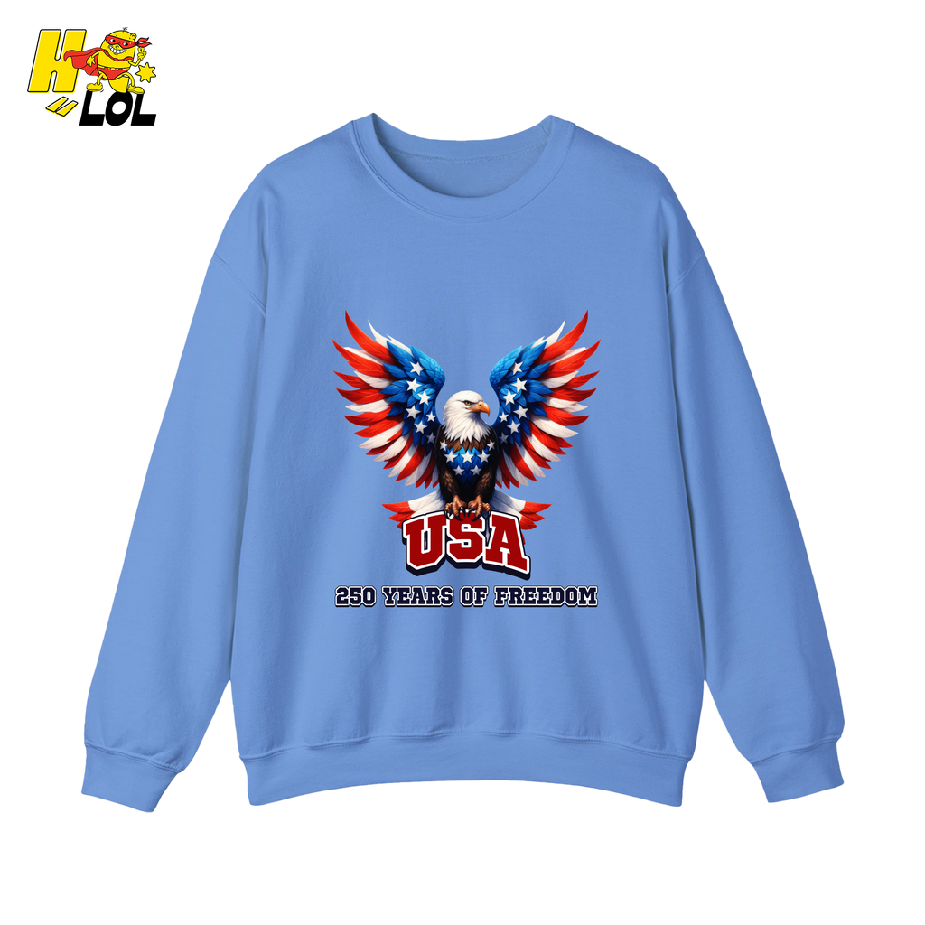 Patriotic Eagle USA 250 Years of Freedom Sweatshirt Gift For Americans - HQLOL