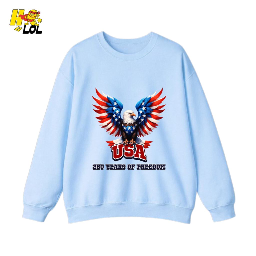Patriotic Eagle USA 250 Years of Freedom Sweatshirt Gift For Americans - HQLOL