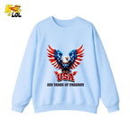 Patriotic Eagle USA 250 Years of Freedom Sweatshirt Gift For Americans - HQLOL