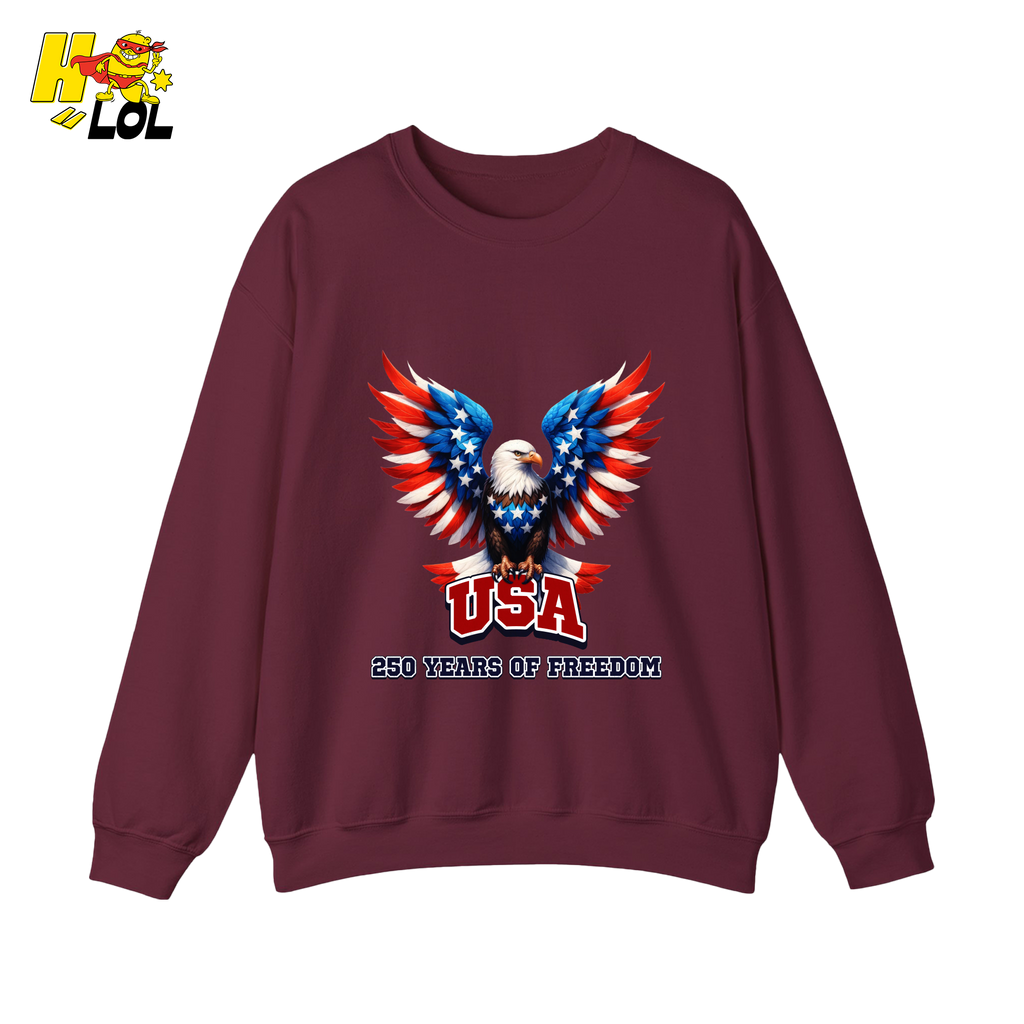 Patriotic Eagle USA 250 Years of Freedom Sweatshirt Gift For Americans - HQLOL