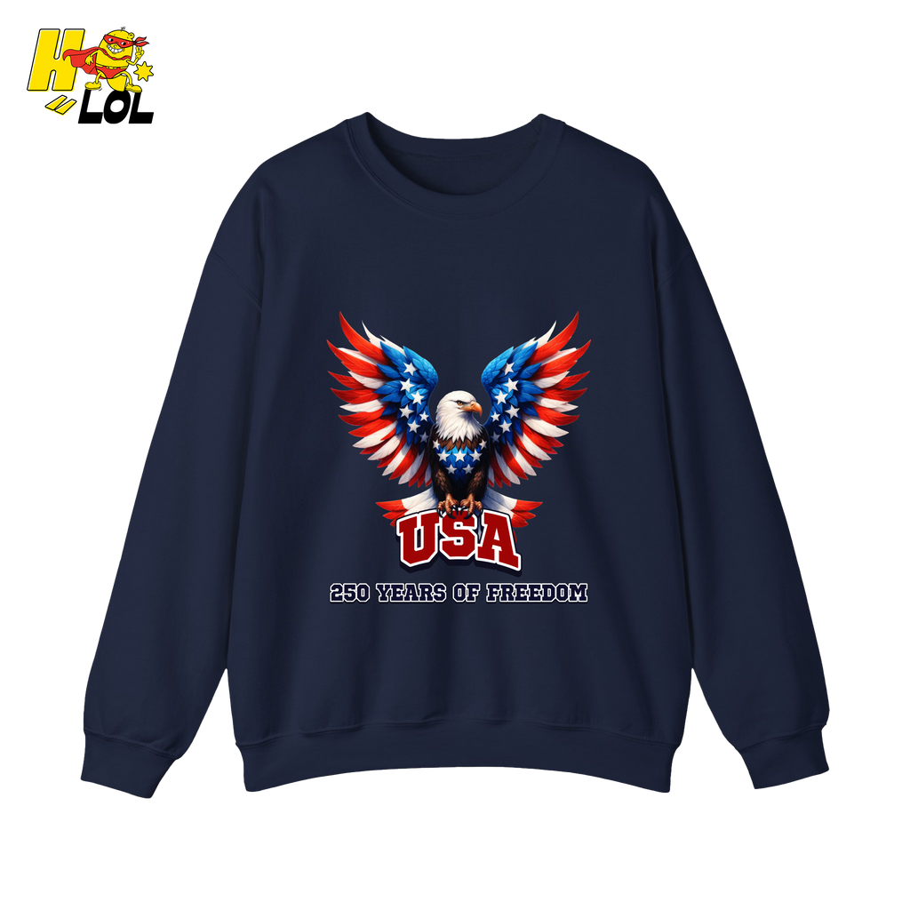 Patriotic Eagle USA 250 Years of Freedom Sweatshirt Gift For Americans - HQLOL