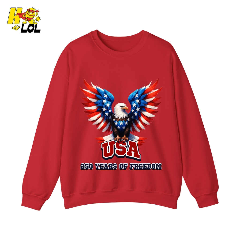 Patriotic Eagle USA 250 Years of Freedom Sweatshirt Gift For Americans - HQLOL