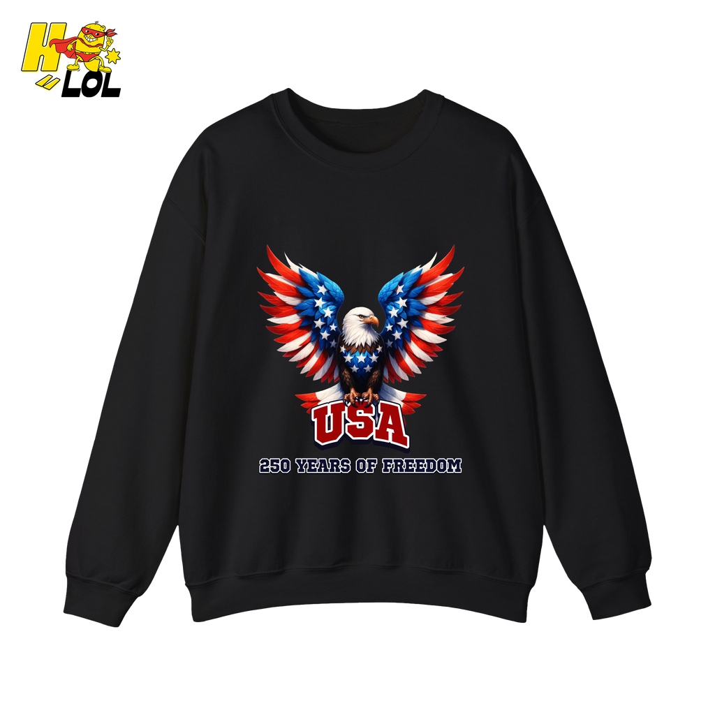 Patriotic Eagle USA 250 Years of Freedom Sweatshirt Gift For Americans - HQLOL