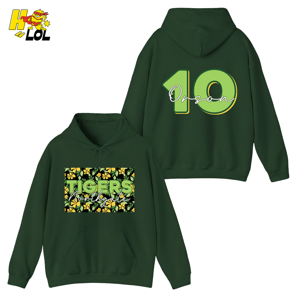 Personalized Northgate Tigers Floral School Mascot Hoodie - HQLOL