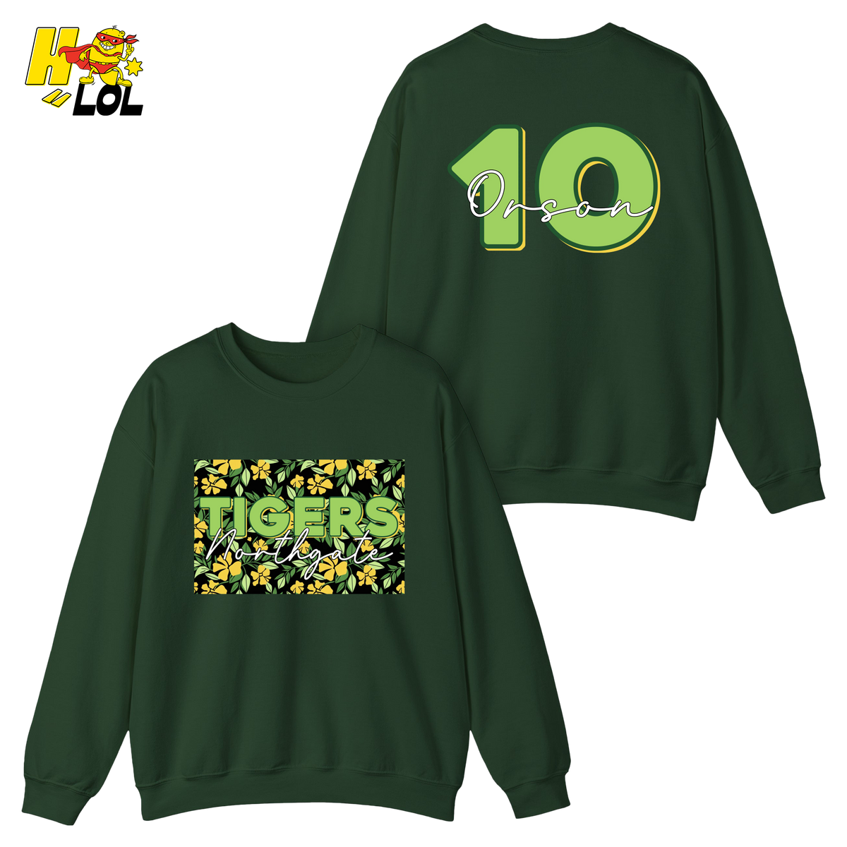 Personalized Northgate Tigers Floral School Mascot Sweatshirt - HQLOL