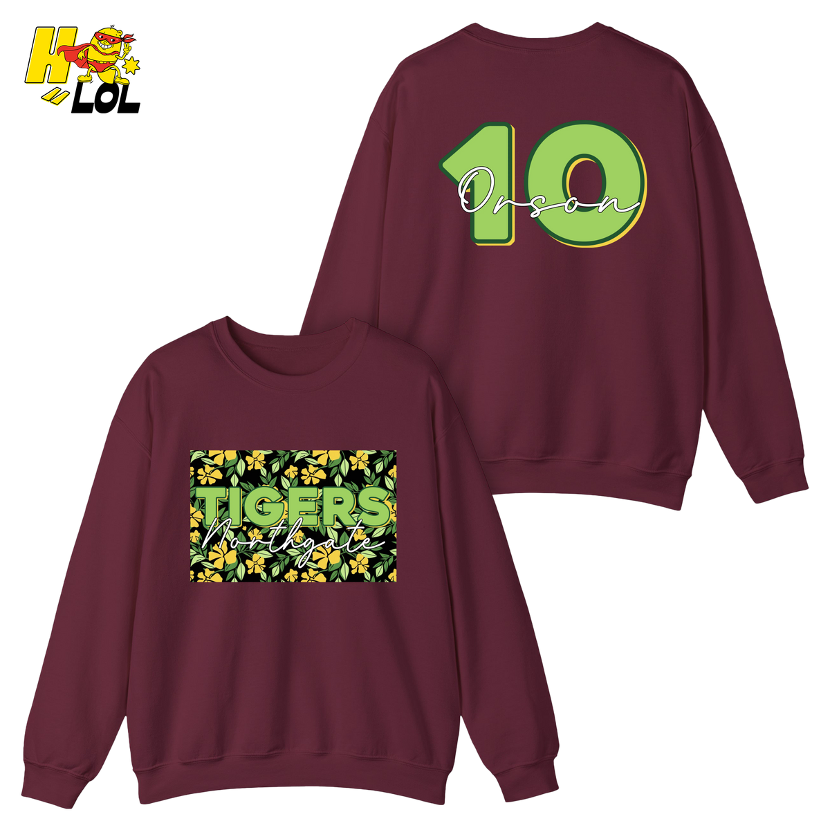 Personalized Northgate Tigers Floral School Mascot Sweatshirt - HQLOL