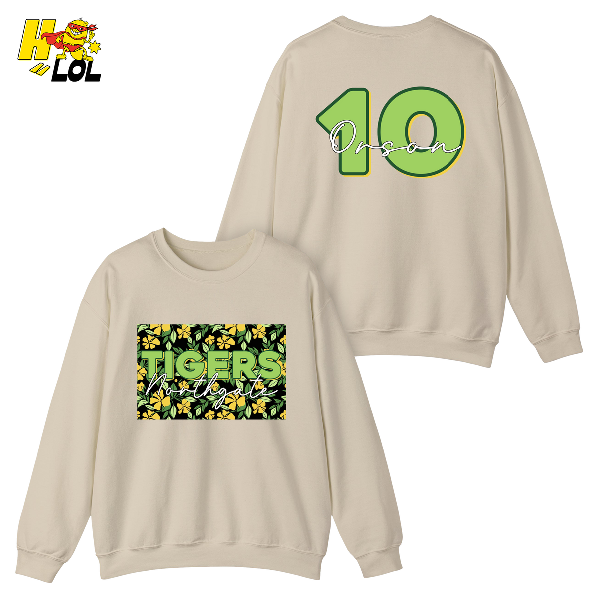 Personalized Northgate Tigers Floral School Mascot Sweatshirt - HQLOL