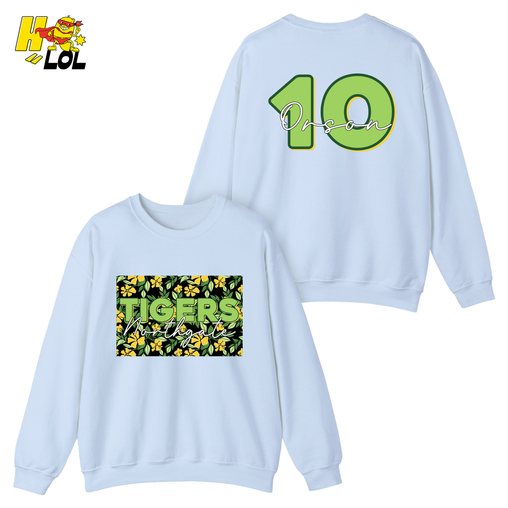 Personalized Northgate Tigers Floral School Mascot Sweatshirt - HQLOL