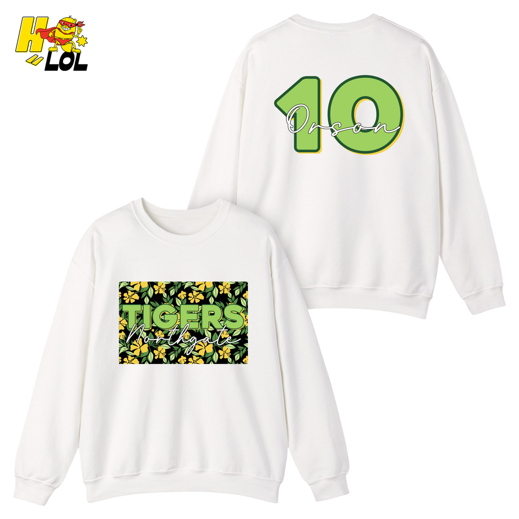 Personalized Northgate Tigers Floral School Mascot Sweatshirt - HQLOL