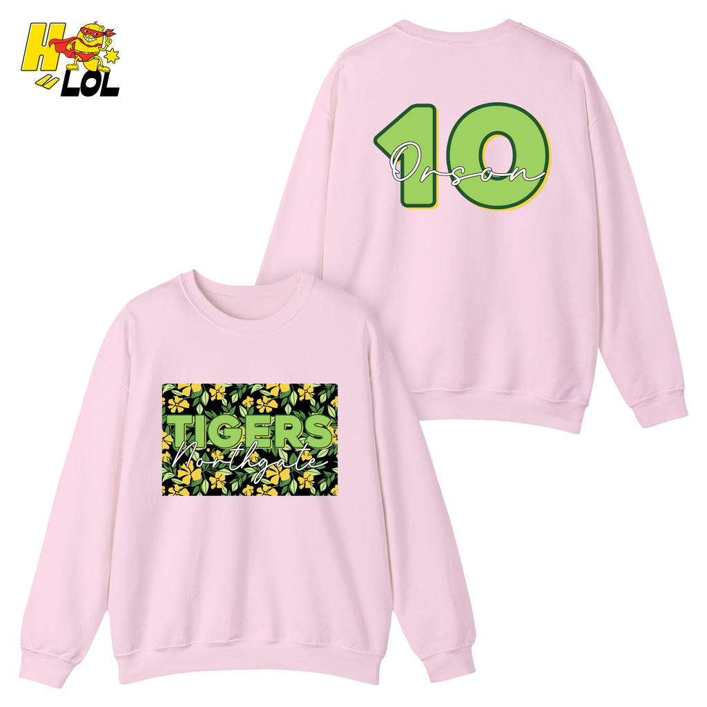 Personalized Northgate Tigers Floral School Mascot Sweatshirt - HQLOL