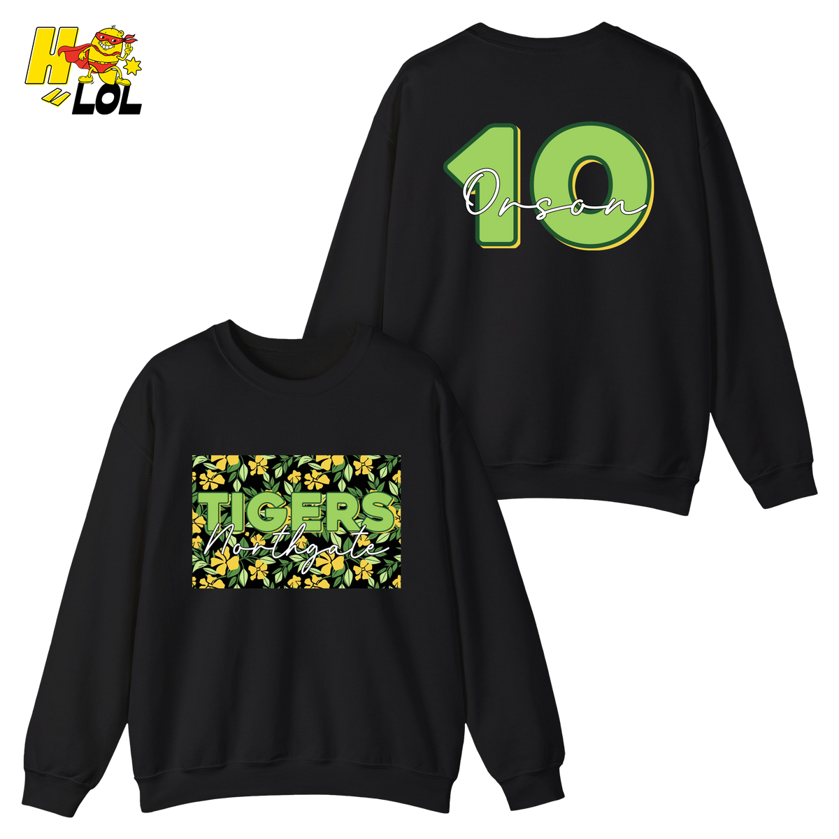 Personalized Northgate Tigers Floral School Mascot Sweatshirt - HQLOL