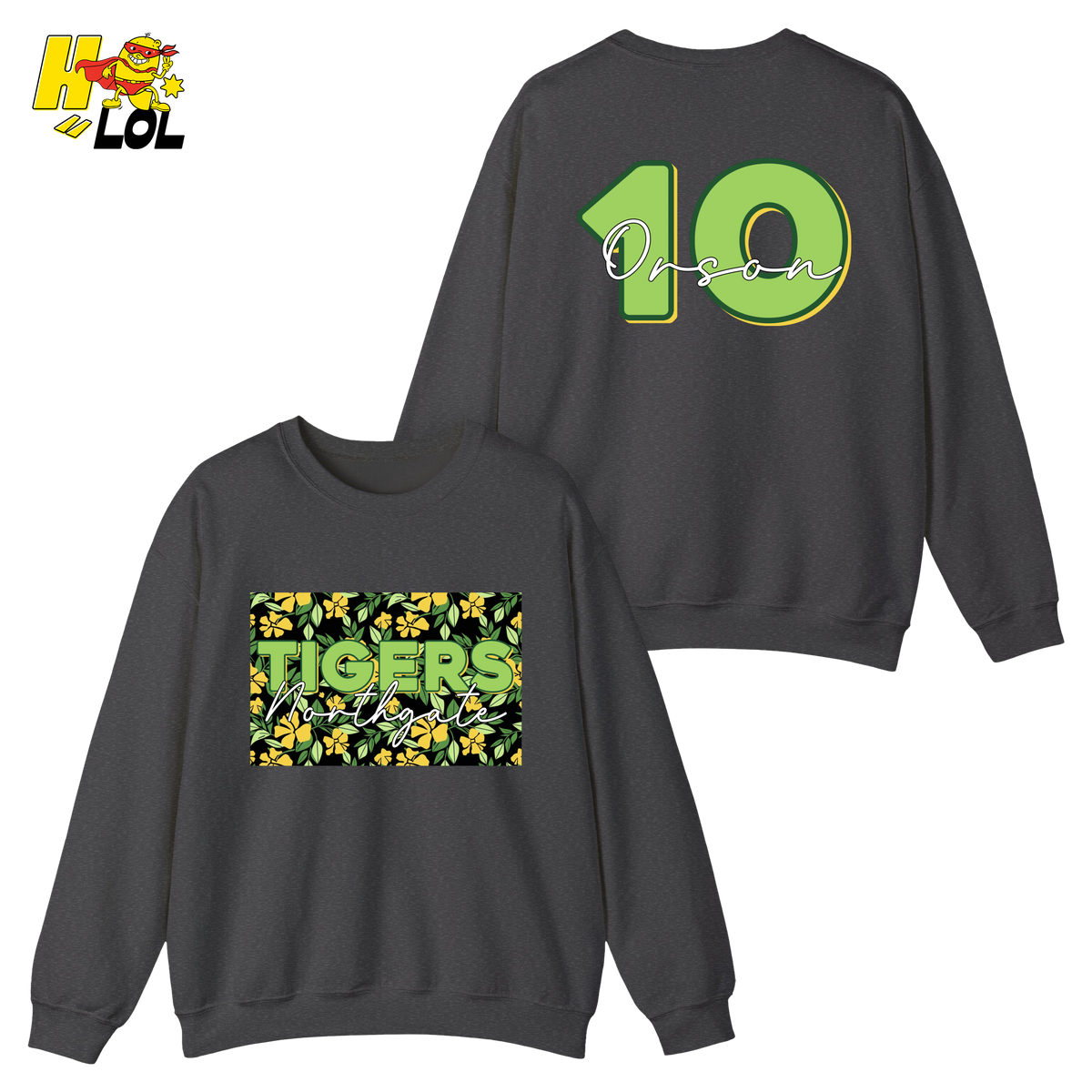 Personalized Northgate Tigers Floral School Mascot Sweatshirt - HQLOL