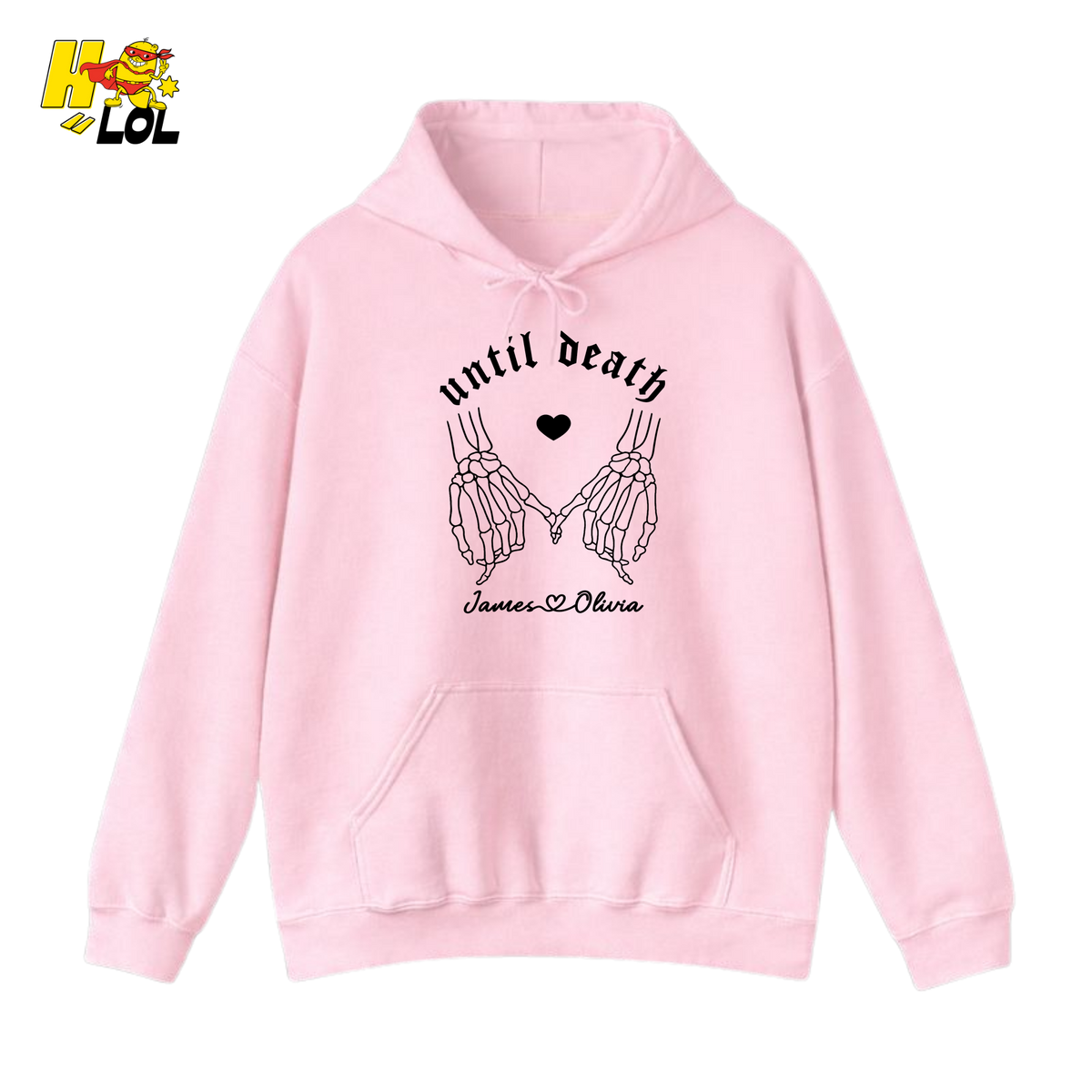 Personalized Until Death Skeleton Valentine Hoodie Gift For Couple - HQLOL