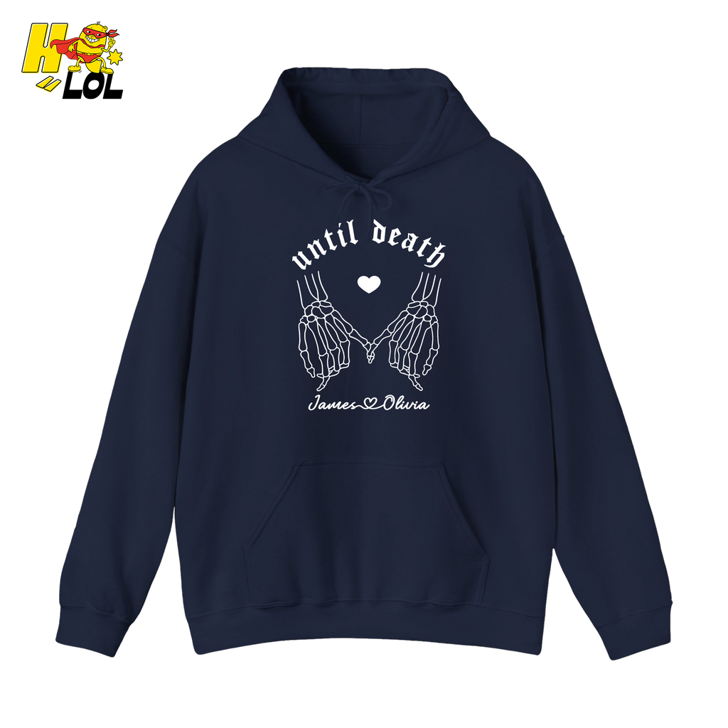 Personalized Until Death Skeleton Valentine Hoodie Gift For Couple - HQLOL