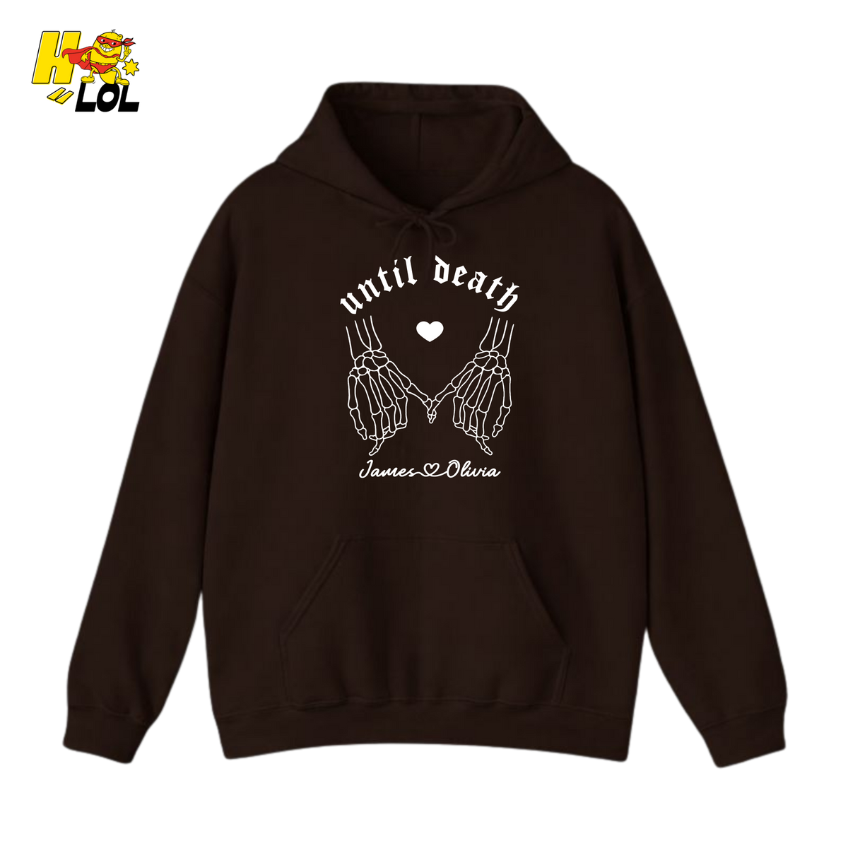 Personalized Until Death Skeleton Valentine Hoodie Gift For Couple - HQLOL
