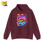 Retro Neon Girls Just Wanna Have Fun Valentine Hoodie Gift For Her - HQLOL