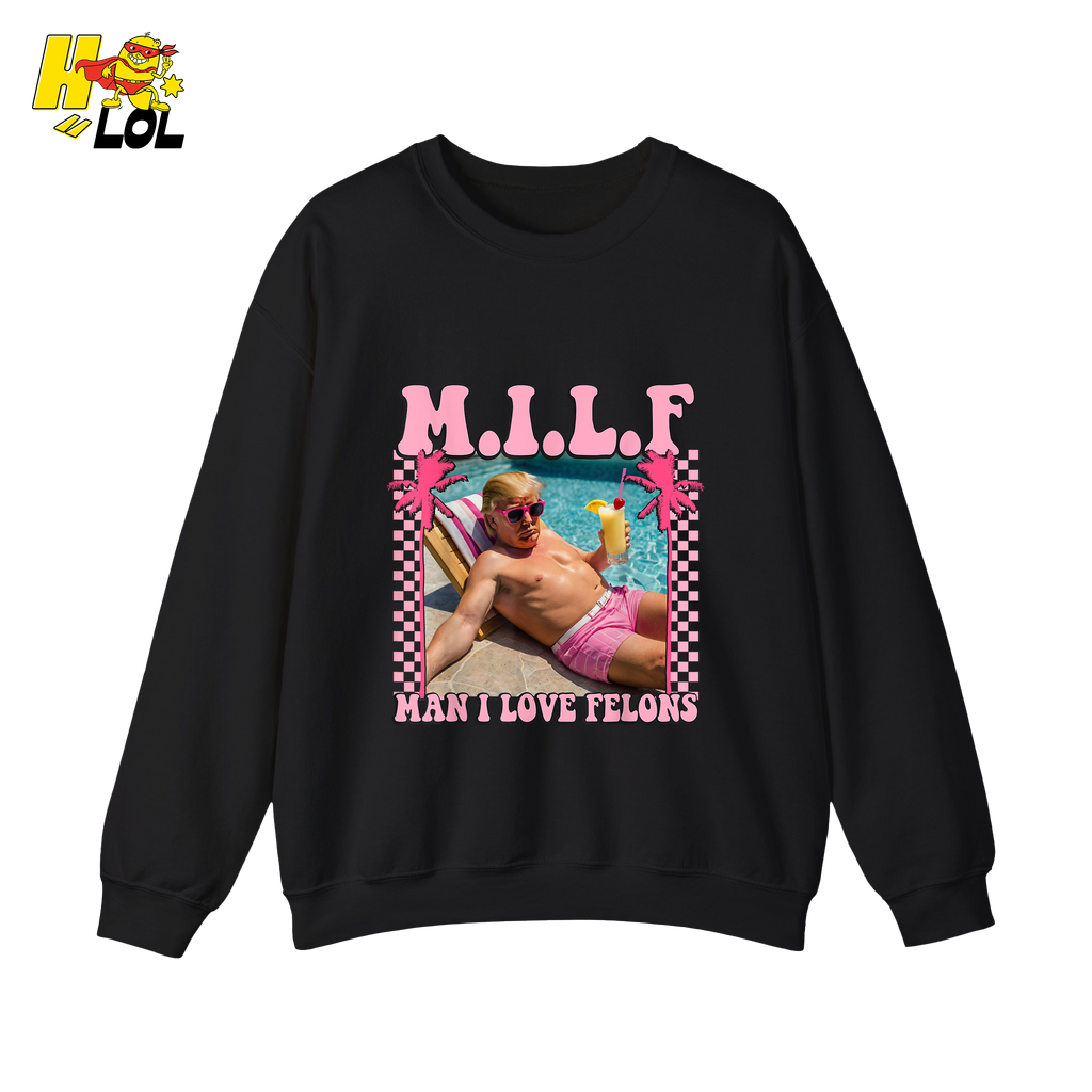 MILF Man I Love Felons Shirt Funny Pink Retro Meme Shirt - HQLOL