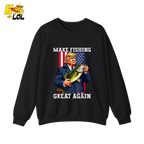 Make Fishing Great Again Shirt Funny Patriotic Bass Fishing Shirt - HQLOL