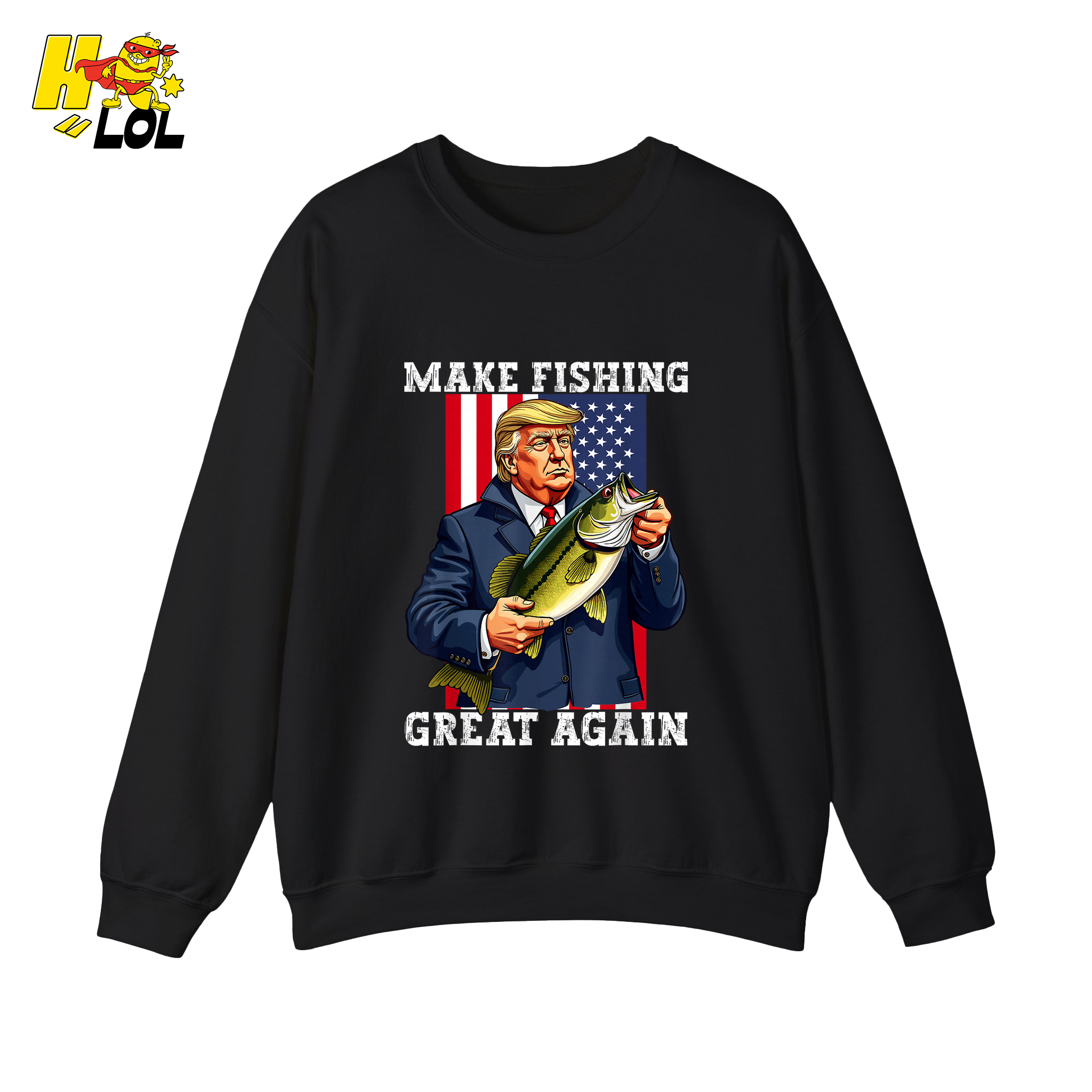 Make Fishing Great Again Shirt Funny Patriotic Bass Fishing Shirt - HQLOL