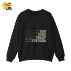 God Guns Trump Freedom Shirt Patriotic Camo Flag Shirt - HQLOL