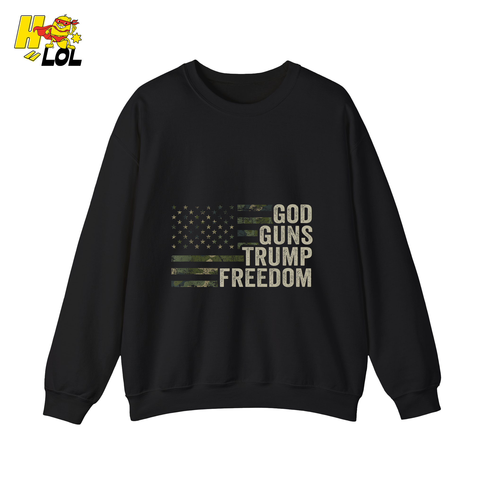 God Guns Trump Freedom Shirt Patriotic Camo Flag Shirt - HQLOL