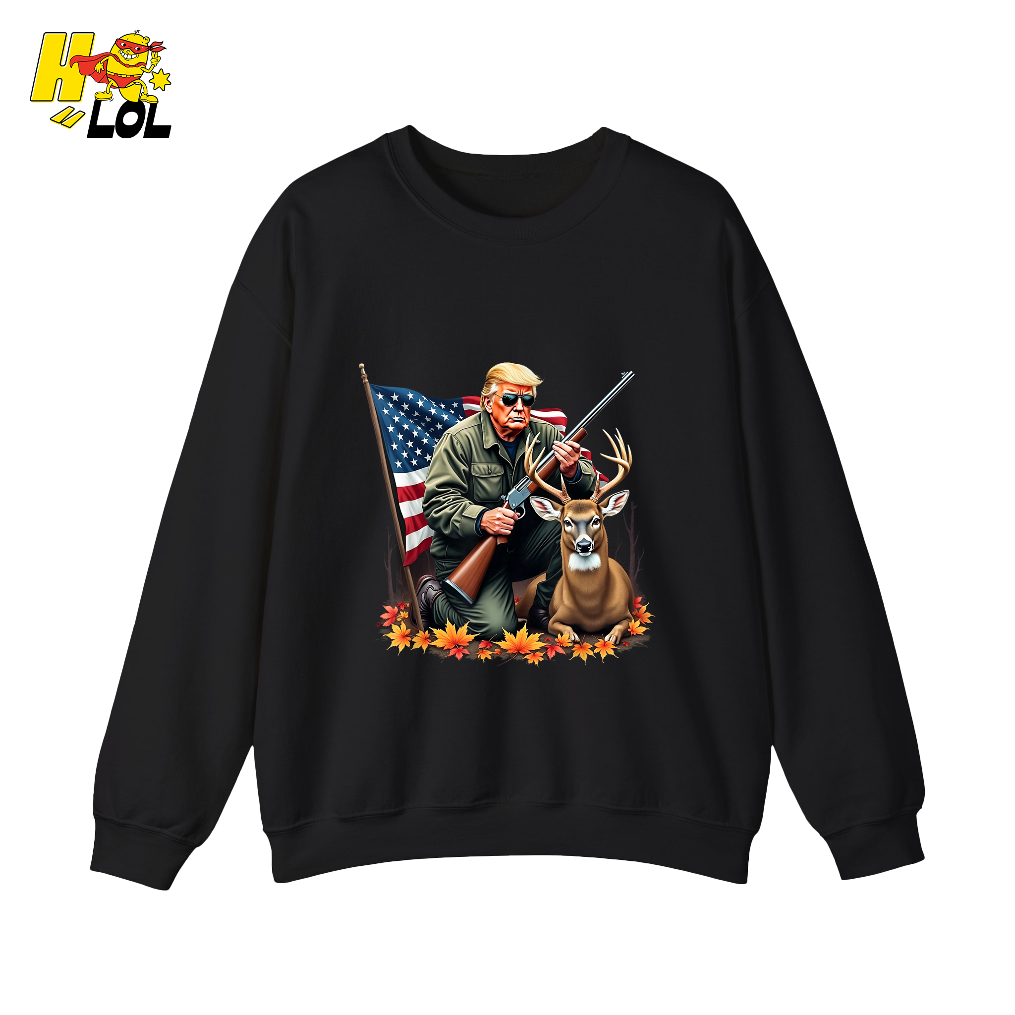 Patriotic Hunting Shirt Hunter Deer American Flag Graphic Shirt - HQLOL